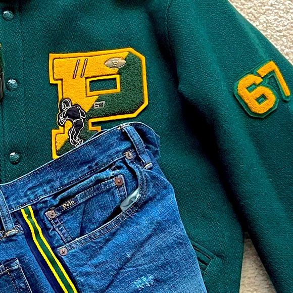 Polo Ralph Lauren RL Tigers Varsity Letterman Jacket & Hat - Picture 2 of 5